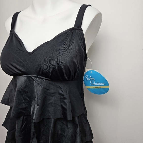 Swim Solutions Ruffle Top Slimming Swim Wear Tankini - Picture 2 of 6